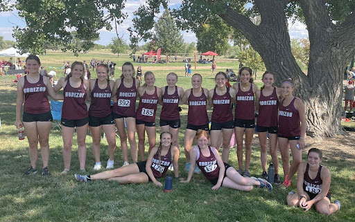 Cross Country Girls at the Horizon Invitation at the Adams County Fairgrounds