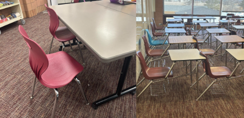 Images of both Free and Attached Chairs taken in two different classrooms of Horizon High school. 