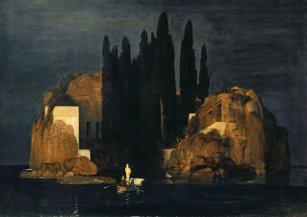 ‘Isle of the Dead’, made by Arnold Böcklin, 1880 Basel Version.
