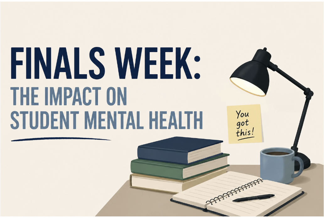 Graphic made in Canva symbolizing a lot of studying, with some words of encouragement. (Photo/Steven Frickell)